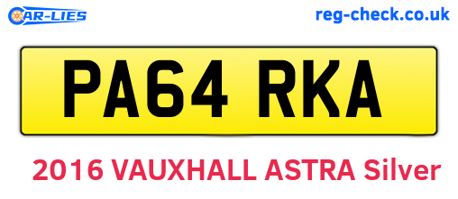 PA64RKA are the vehicle registration plates.