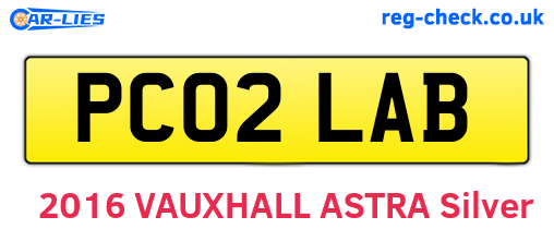 PC02LAB are the vehicle registration plates.