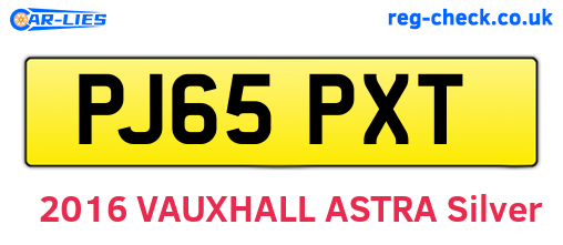 PJ65PXT are the vehicle registration plates.