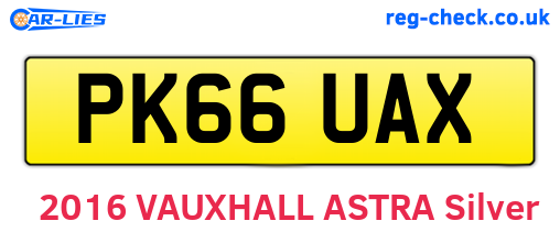PK66UAX are the vehicle registration plates.