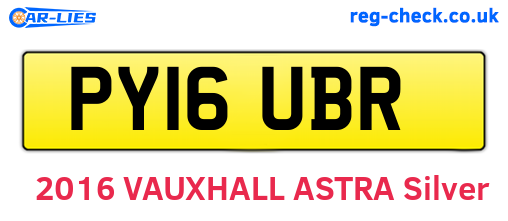 PY16UBR are the vehicle registration plates.