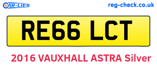 RE66LCT are the vehicle registration plates.