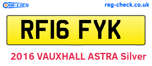 RF16FYK are the vehicle registration plates.