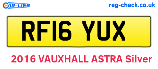 RF16YUX are the vehicle registration plates.