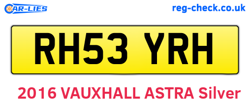 RH53YRH are the vehicle registration plates.
