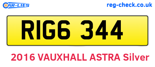 RIG6344 are the vehicle registration plates.