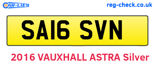 SA16SVN are the vehicle registration plates.