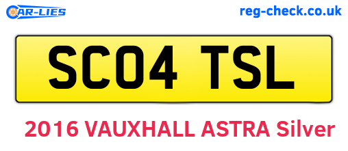 SC04TSL are the vehicle registration plates.