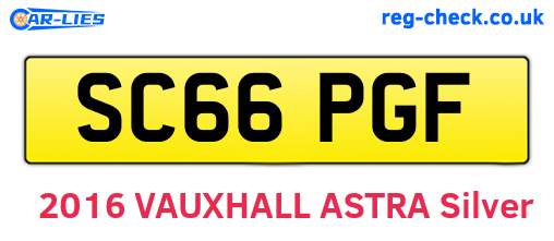 SC66PGF are the vehicle registration plates.