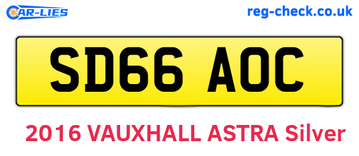 SD66AOC are the vehicle registration plates.