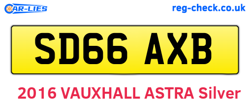SD66AXB are the vehicle registration plates.