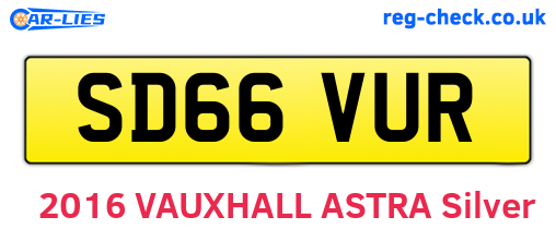 SD66VUR are the vehicle registration plates.