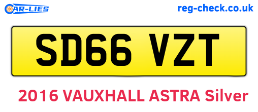 SD66VZT are the vehicle registration plates.