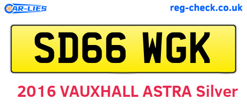 SD66WGK are the vehicle registration plates.