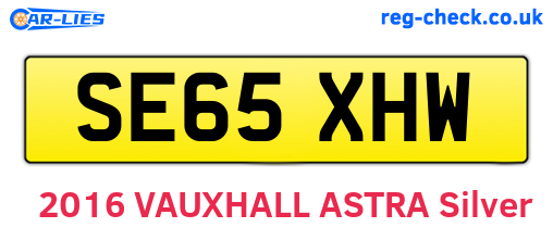 SE65XHW are the vehicle registration plates.
