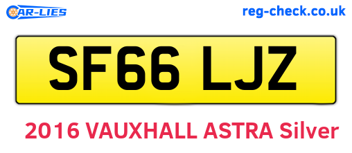 SF66LJZ are the vehicle registration plates.