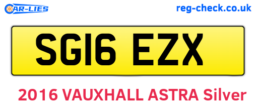 SG16EZX are the vehicle registration plates.