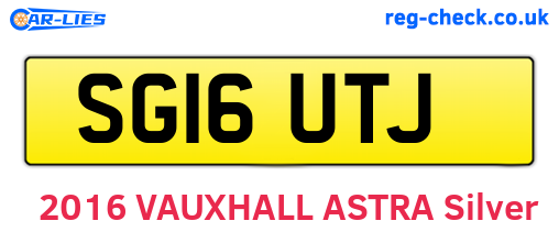SG16UTJ are the vehicle registration plates.