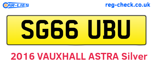 SG66UBU are the vehicle registration plates.