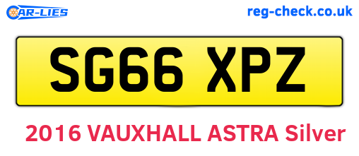 SG66XPZ are the vehicle registration plates.