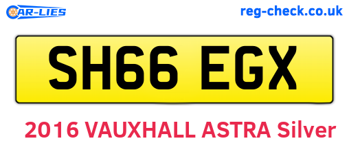 SH66EGX are the vehicle registration plates.