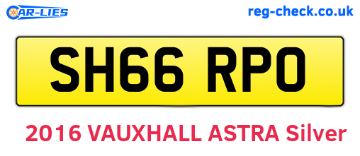 SH66RPO are the vehicle registration plates.