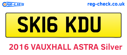 SK16KDU are the vehicle registration plates.