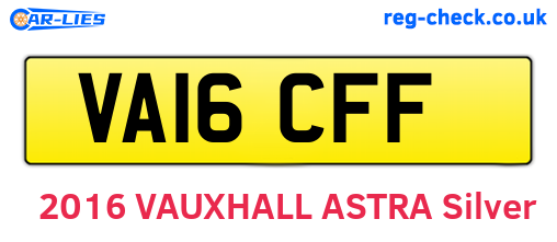 VA16CFF are the vehicle registration plates.