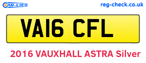 VA16CFL are the vehicle registration plates.