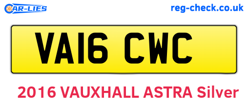 VA16CWC are the vehicle registration plates.
