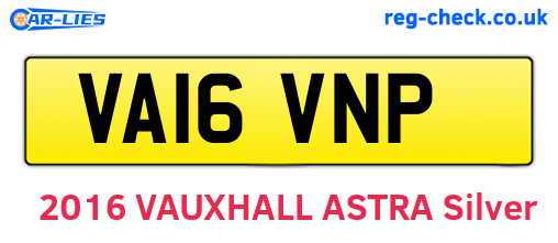 VA16VNP are the vehicle registration plates.