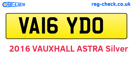 VA16YDO are the vehicle registration plates.