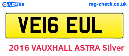 VE16EUL are the vehicle registration plates.
