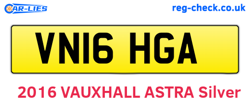 VN16HGA are the vehicle registration plates.