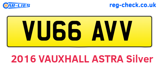 VU66AVV are the vehicle registration plates.