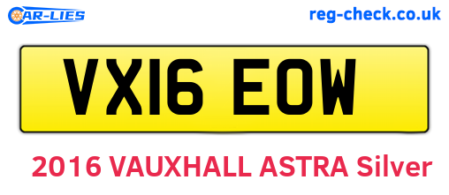 VX16EOW are the vehicle registration plates.