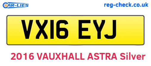 VX16EYJ are the vehicle registration plates.