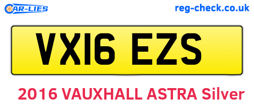 VX16EZS are the vehicle registration plates.