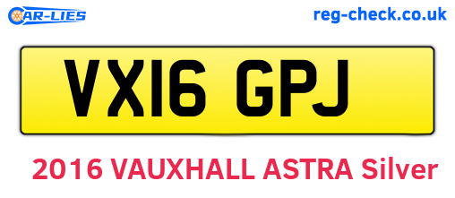 VX16GPJ are the vehicle registration plates.