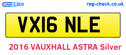 VX16NLE are the vehicle registration plates.