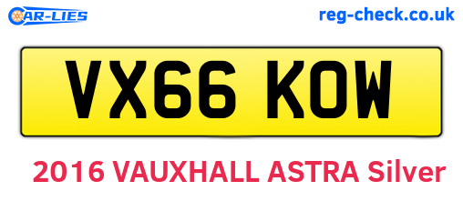 VX66KOW are the vehicle registration plates.