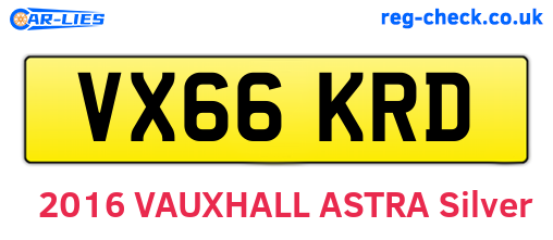 VX66KRD are the vehicle registration plates.