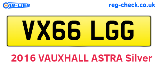 VX66LGG are the vehicle registration plates.