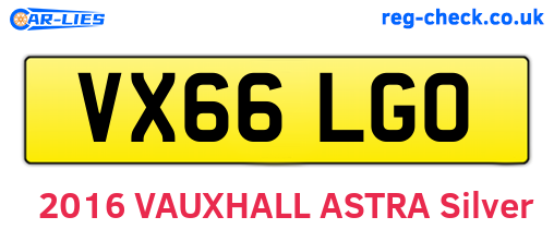 VX66LGO are the vehicle registration plates.