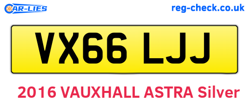 VX66LJJ are the vehicle registration plates.