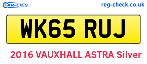 WK65RUJ are the vehicle registration plates.