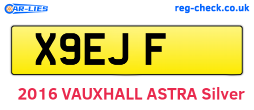 X9EJF are the vehicle registration plates.