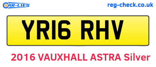 YR16RHV are the vehicle registration plates.