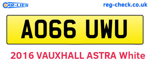 AO66UWU are the vehicle registration plates.