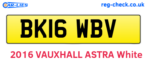 BK16WBV are the vehicle registration plates.
